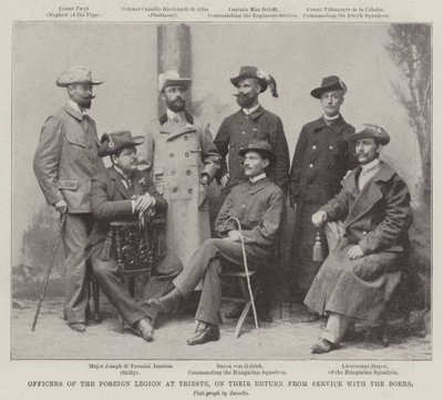 Officerer fra Fremmedlegionen i Trieste, ved deres Hjemkomst fra Tjeneste hos Boerne af English Photographer
