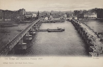 Gamle bro og akvædukt, Putney, 1878 af English Photographer