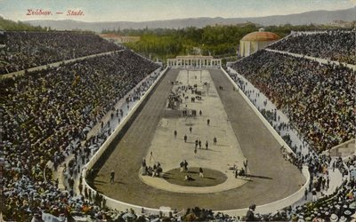 Olympiastadion, Athen, Grækenland (farvet foto) af English Photographer