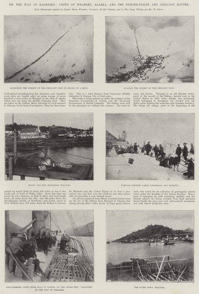 På vej til Klondike, udsigt over Wrangell, Alaska og Stikine-Teslin og Chilkoot ruterne af English Photographer