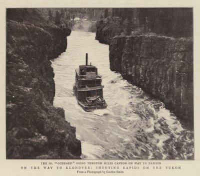 På vej til Klondyke, skyder Rapids på Yukon af English Photographer