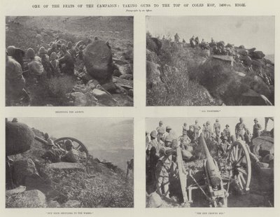 En af kampagnens bedrifter, der tager Guns til toppen af Coles Kop, 1400 ft høj af English Photographer