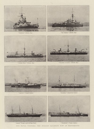 Vores flådebesøgende, den italienske eskadron nu i Portsmouth af English Photographer
