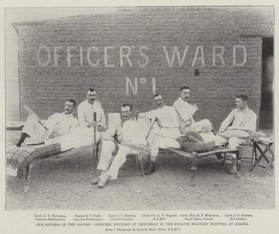 Vores succes i Soudan, officerer såret på Omdurman på det engelske militærhospital i Abadia af English Photographer