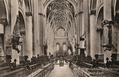 Oxford, Christchurch Cathedral, Choir East (s/h-billede) af English Photographer