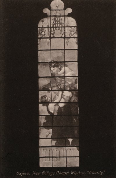 Oxford, New College Chapel Window, Charity (s/h-billede) af English Photographer
