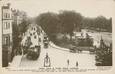 Park Lane og Hyde Park, London af English Photographer