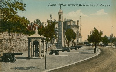 Pilgrim Fathers Memorial, Western Shore, Southampton. Postkort sendt i 1913. af English Photographer