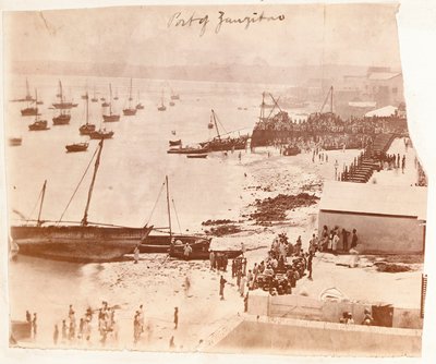 Port of Zanzibar, from an album belonging to Henry Morton Stanleydani af English Photographer