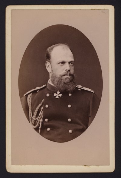 Portræt, zar Alexander III af Rusland (s/h foto) af English Photographer