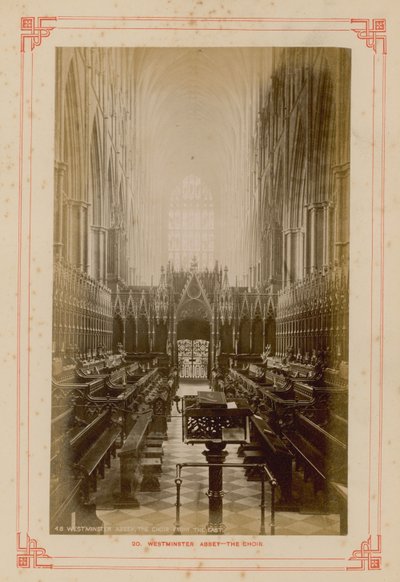 Postkort fra Choir of Westminster Abbey af English Photographer