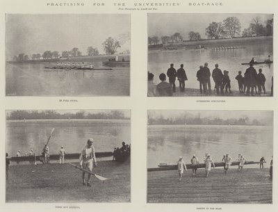 Øver sig til Universiteternes Boat-Race af English Photographer