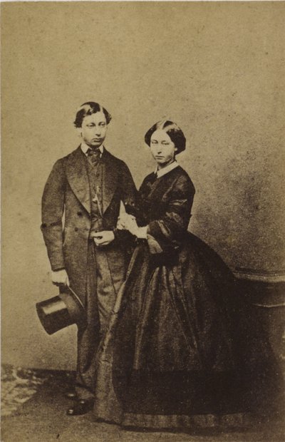Prins af Wales og prinsesse Alice (sepia-billede) af English Photographer