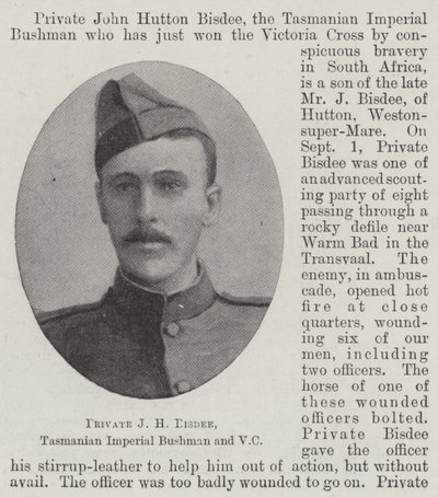 Menig J H Bisdee, Tasmanian Imperial Bushman og VC af English Photographer