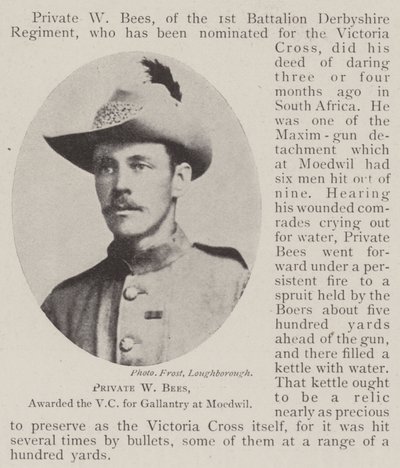 Private W Bees, tildelt VC for galanteri i Moedwil af English Photographer