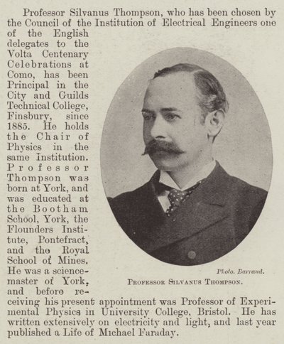 Professor Silvanus Thompson af English Photographer
