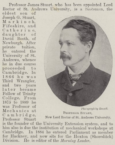 Professor Stuart, New Lord Rector ved St. Andrews University af English Photographer