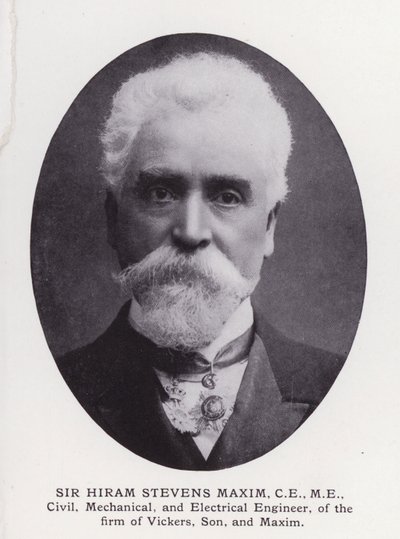 Fremtrædende mænd fra London: Sir Hiram Stevens Maxim (s/h foto) af English Photographer