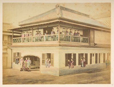 Prostituerede på Shinpuro Bordel, Takashima-cho, Yokohama, Fotograf: Stillfried, Raimund von Lucas Collection: Fotografisk optegnelse af Charles James og Morton P, Lucas