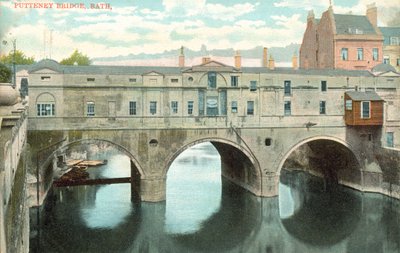 Pulteney Bridge, Bath, Somerset (farvet foto) af English Photographer