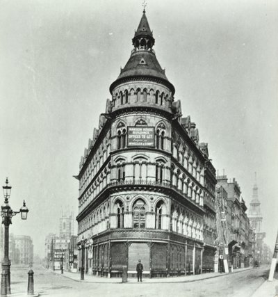 Queen Victoria Street, Mansion House Street hjørnet af Poultry and Queen Victoria Street, London, 1880 af English Photographer