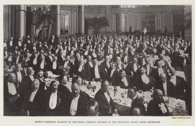 Dronningens fødselsdagsbanket for de kongelige warrantindehavere i Whitehall Rooms, Hotel Metropole af English Photographer