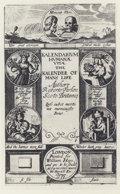 R Farley, Menneskelivskalender, W Hope 1638 (s/h-foto) af English Photographer