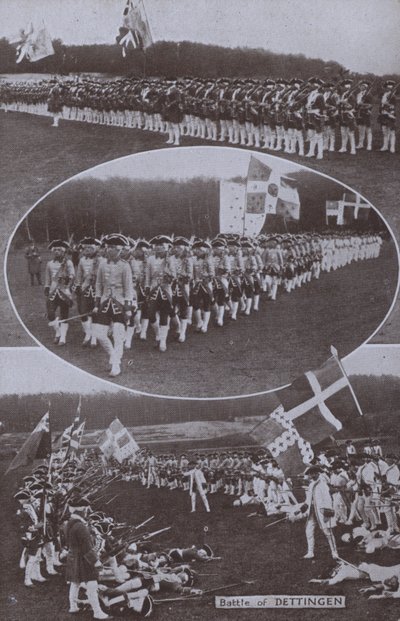 Genopførelse af slaget ved Dettingen, udkæmpet i Bayern i 1743 under den østrigske arvefølgekrig (s/h foto) af English Photographer
