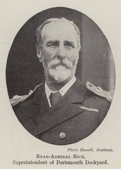 Kontreadmiral Rice, Superintendent for Portsmouth Dockyard af English Photographer