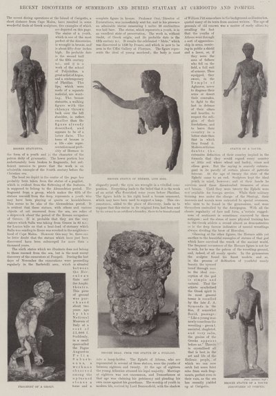 Nylige opdagelser af nedsænkede og begravede statuer ved Cerigotto og Pompeji af English Photographer