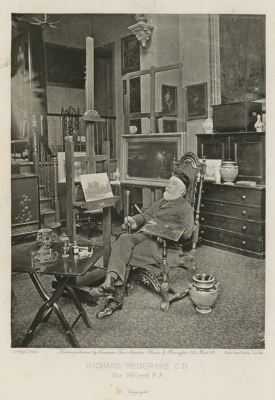 Richard Redgrave i hans Hyde Park Gate Studio af English Photographer
