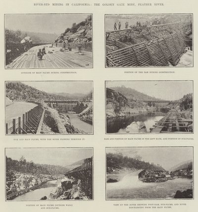 River-Bed-minedrift i Californien, Golden Gate-minen, Feather River af English Photographer