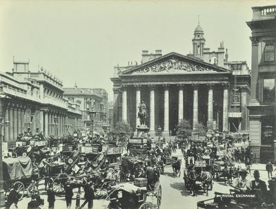 Royal Exchange, Threadneedle Street, City of London, 1890 af English Photographer
