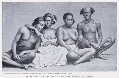 Kongefamilien i Vahitai, Taouata, Marquesas-øerne (s/h-billede) af English Photographer