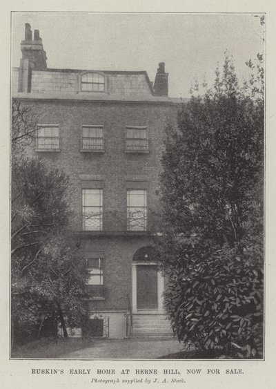 Ruskins Early Home ved Herne Hill, nu til salg af English Photographer