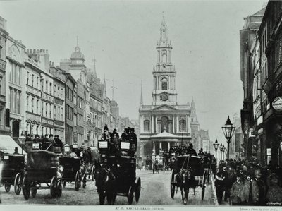 Saint Mary-le-Strand, Strand, Westminster LB: ser mod øst til Saint Mary-le-Strand, 1895 af English Photographer