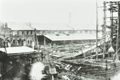 Samudas Shipbuilding Yard, London, 1863 af English Photographer