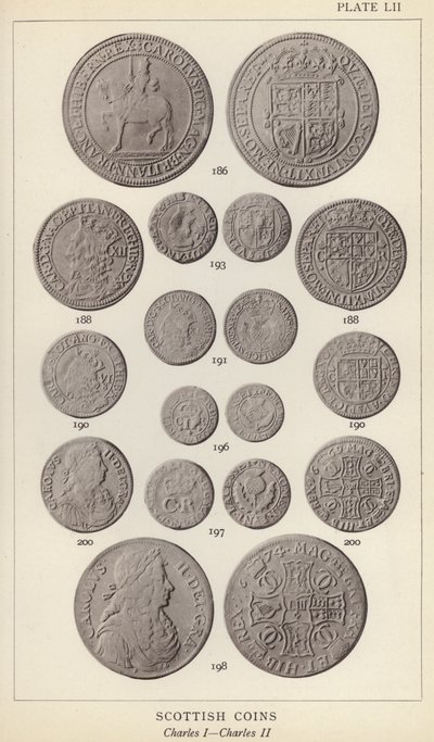 Skotske mønter, Charles I, Charles II (s/h foto) af English Photographer