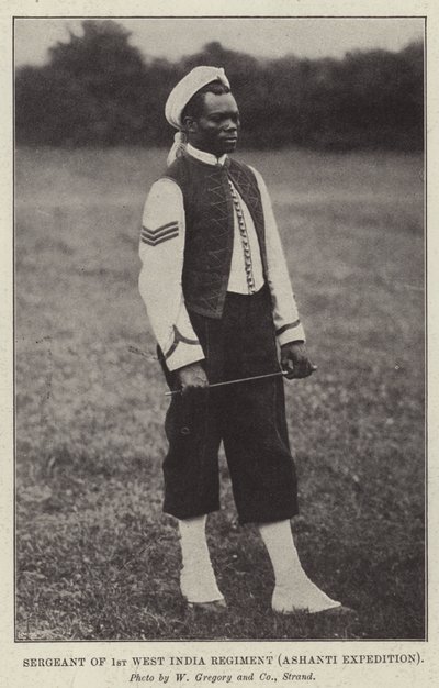 Sergent for 1. vestindiske regiment, Ashanti-ekspeditionen af English Photographer