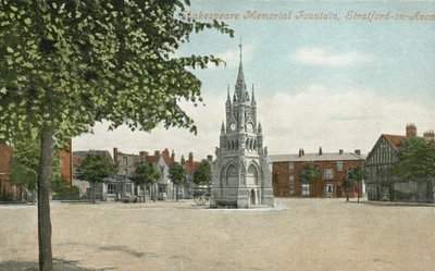 Shakespeare Memorial Fountain, Stratford-upon-Avon (farvefoto) af English Photographer