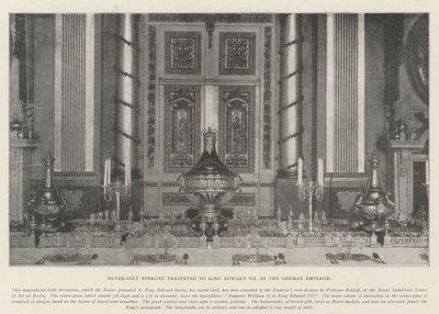 Sølvforgyldt Epergne overrakt til kong Edward VII af den tyske kejser af English Photographer