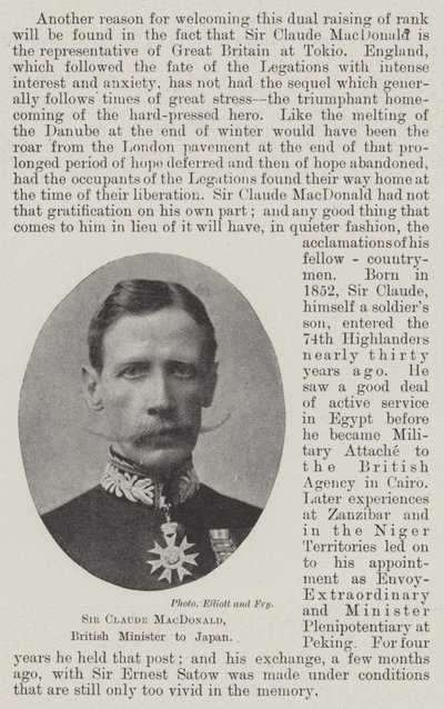 Sir Claude MacDonald, britisk minister i Japan af English Photographer