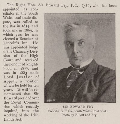 Sir Edward Fry af English Photographer