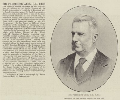 Sir Frederick Abel, CB, FRS, præsident for British Association i 1890 af English Photographer