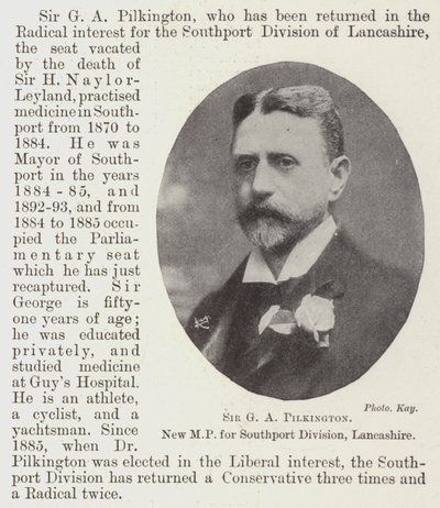 Sir GA Pilkington, ny MP for Southport Division, Lancashire af English Photographer