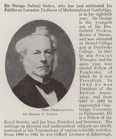 Sir George G Stokes af English Photographer
