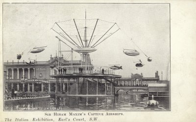 Sir Hiram Maxims fangede luftskibe på den italienske udstilling, som fandt sted i 1904 ved Earls Court i London af English Photographer