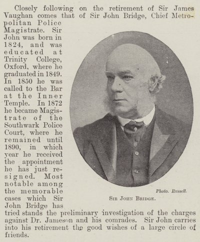 Sir John Bridge af English Photographer
