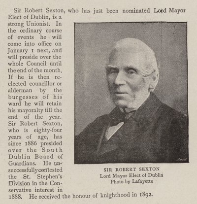 Sir Robert Sexton af English Photographer
