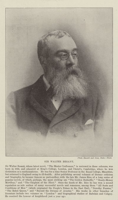 Sir Walter Besant af English Photographer